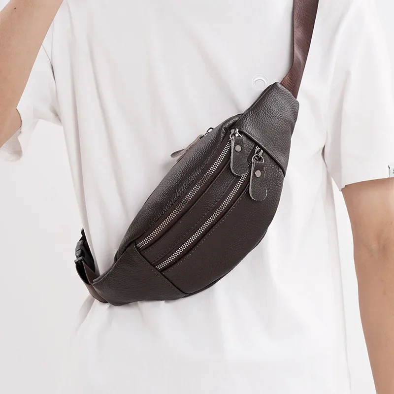 Travel Accessories Tech - Hakiki Deri Erkek Bel Çantası Çok