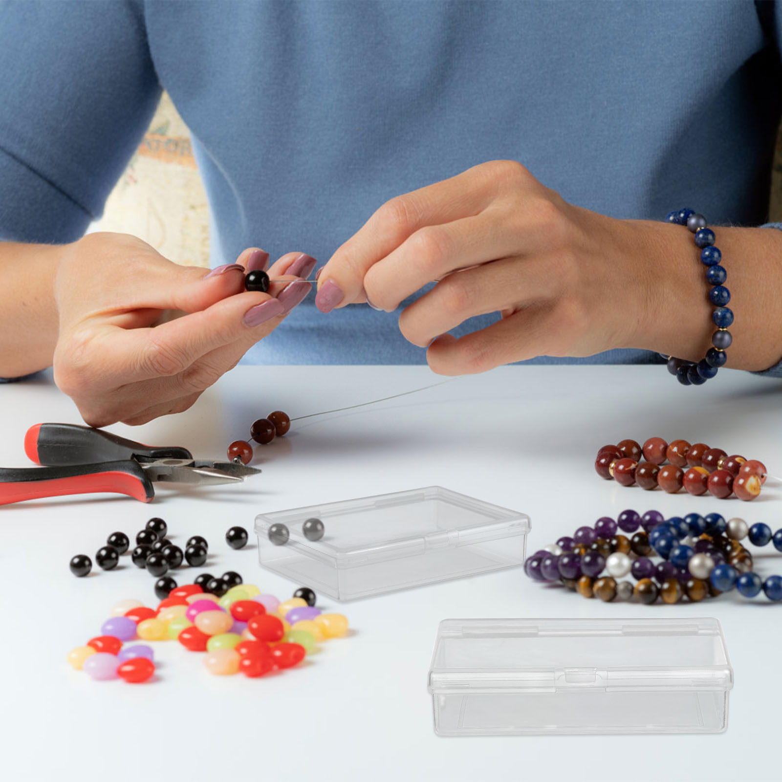 Accessories Travel Jewelry Box - 20 Adet Şeffaf Plastik Mücevher Saklama