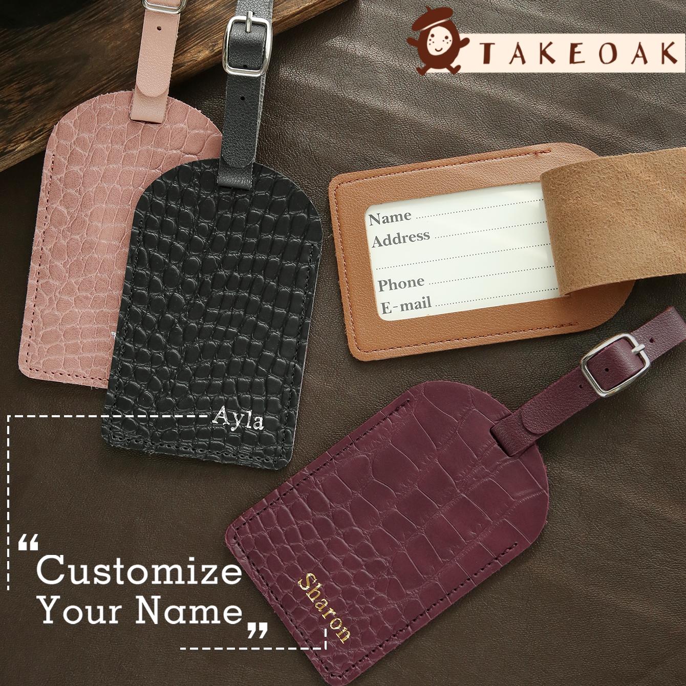 Travel Accessories Luggage Straps - Kişiselleştirilmiş Özel İsimli Croc Dokulu Deri