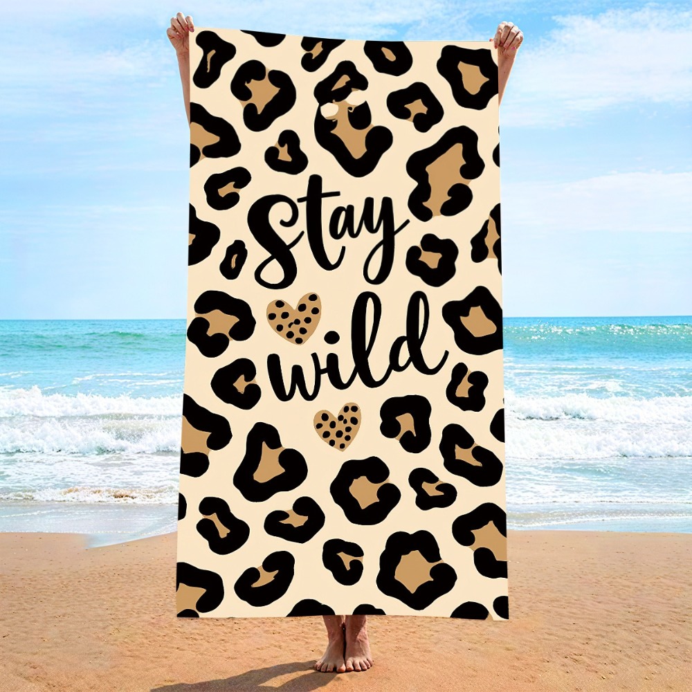 Travel Towel Quick Dry - Leopar Baskı Baskılı Hızlı Kuruyan Plaj