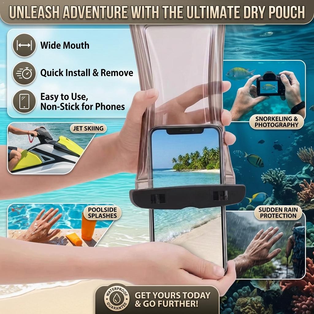 Travel Accessories Case - Şeffaf Su Geçirmez Telefon Kılıfı Kuru