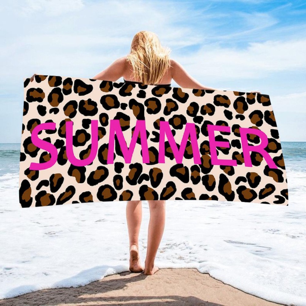 Travel Towel Quick Dry - Leopar Baskı Banyo Havlusu 70x140 CM