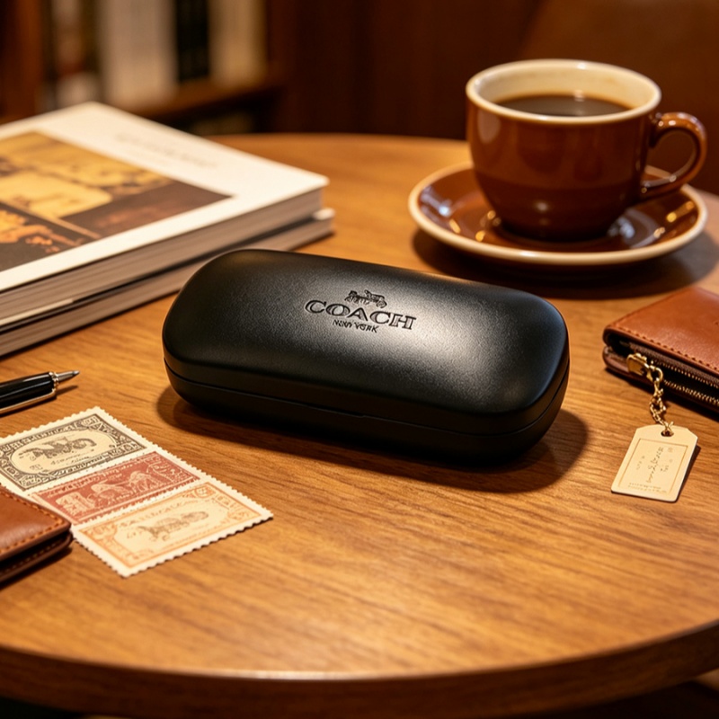 Travel Accessories Gifts For Men - COACH Siyah Sert Gözlük Kılıfı Darbeye