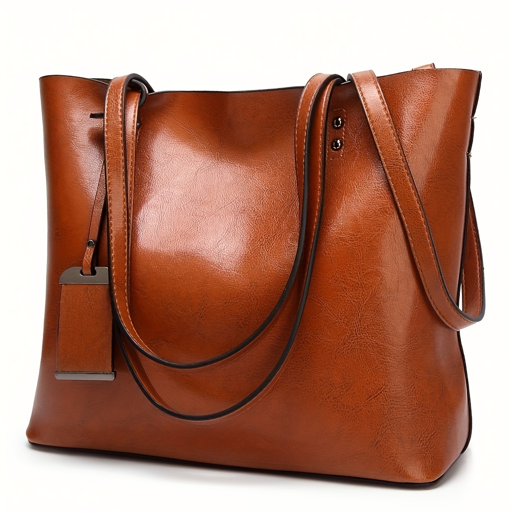 Travel Accessories Tech - Moda klasik Retro deri kadın Tote