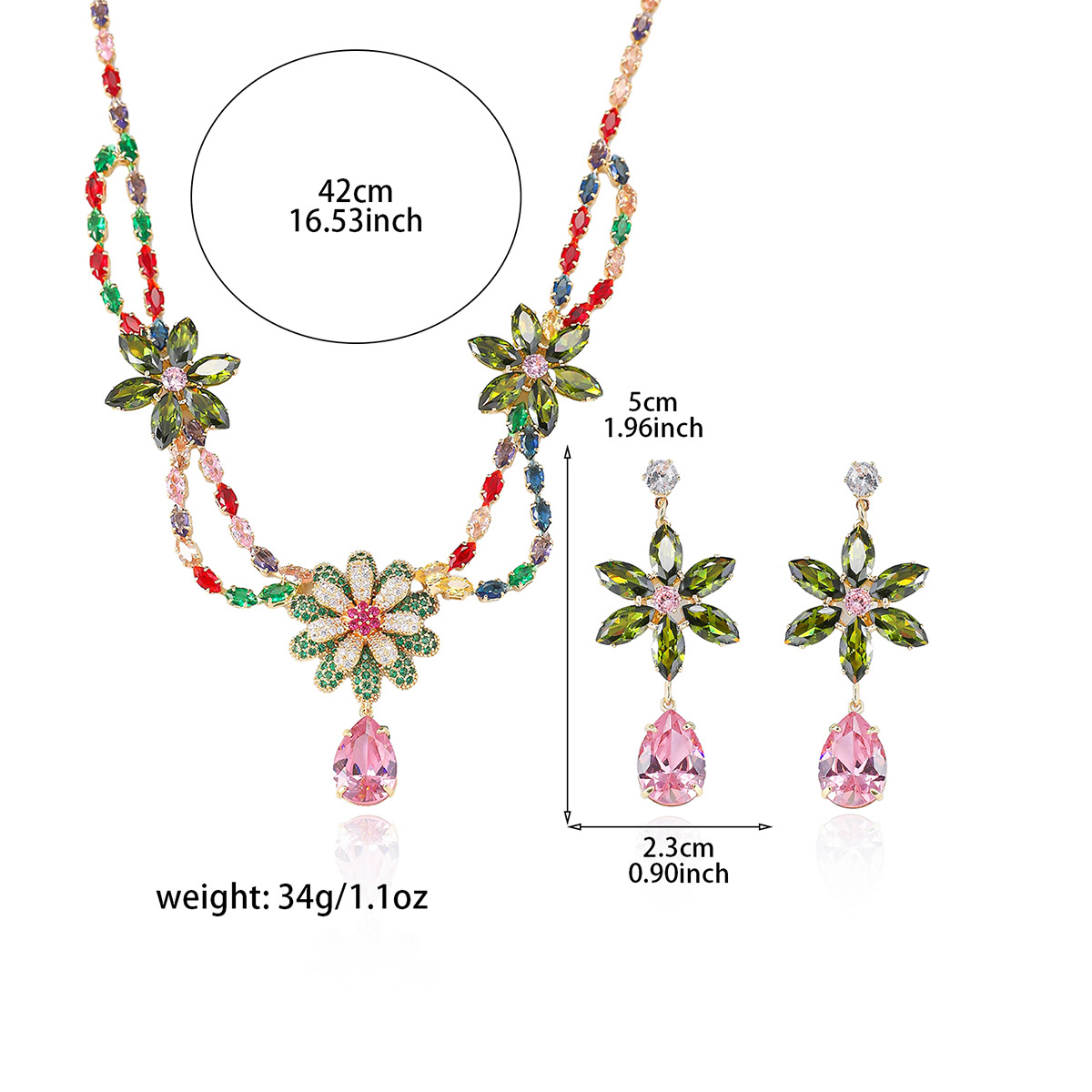 Lüks Renkli Zirkon Çiçek Gerda - Accessories Travel Jewelry Box incelemesi ve fiyatı